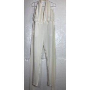 White Halter Neck‎ Sleeveless Jumpsuit Fashion Nova XL Sexy Marilyn Monroe Luxe